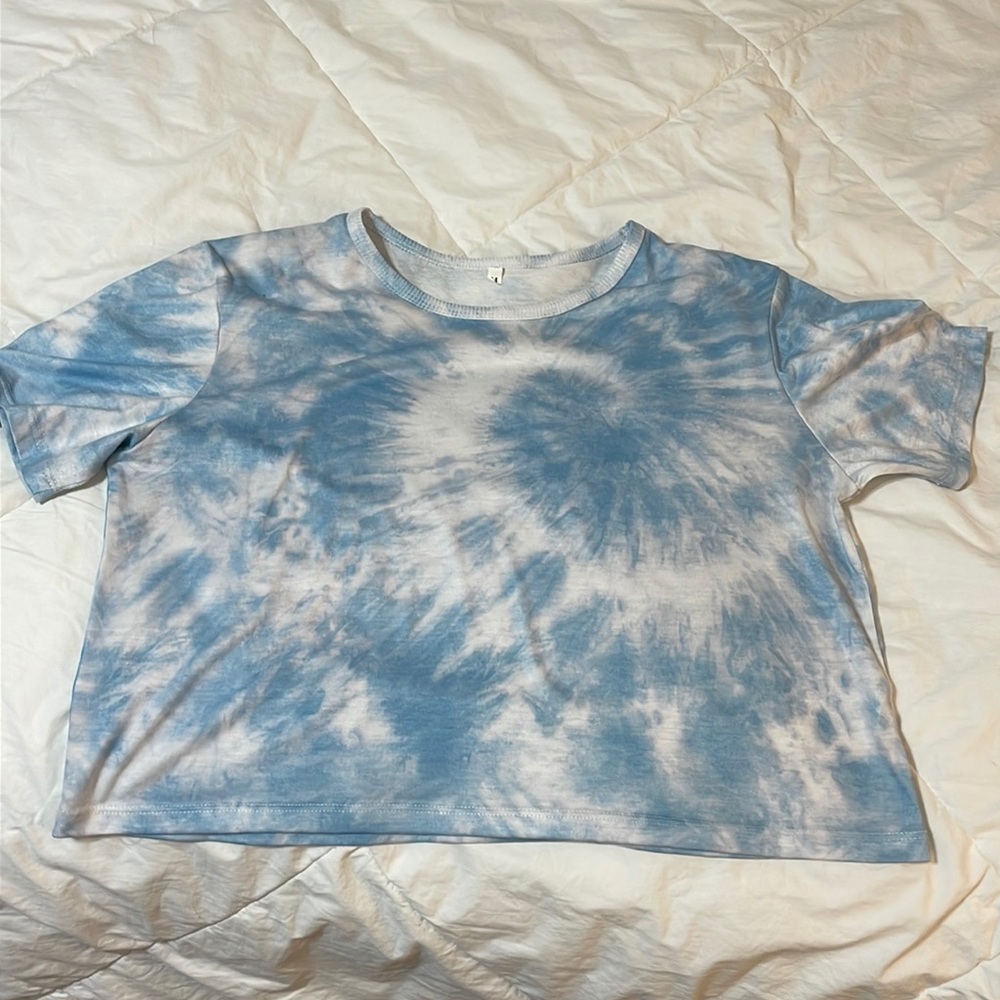 Blue Tie Dye Crop Top
